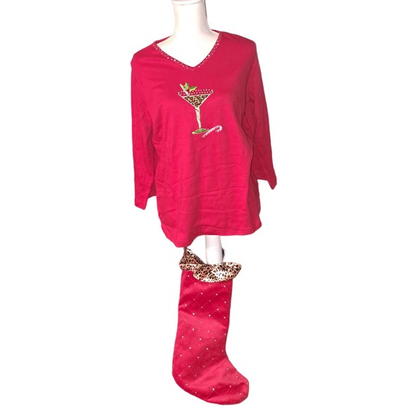 NWT Ready for Gifting! Med Quaker Factory Party Girl t in Gem Stocking - Picture 4 of 12